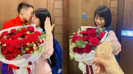 Khoảnh khắc xúc động: Nữ VĐV Việt Nam đạt HCV SEA Games có màn cầu hôn bạn gái gây sốt