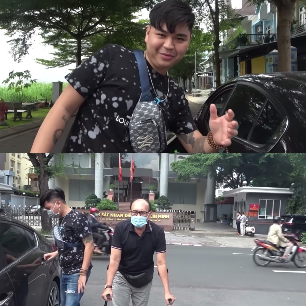 Danh hài Duy Phương gặp tai nạn giao thông phải chống nạng để di chuyển