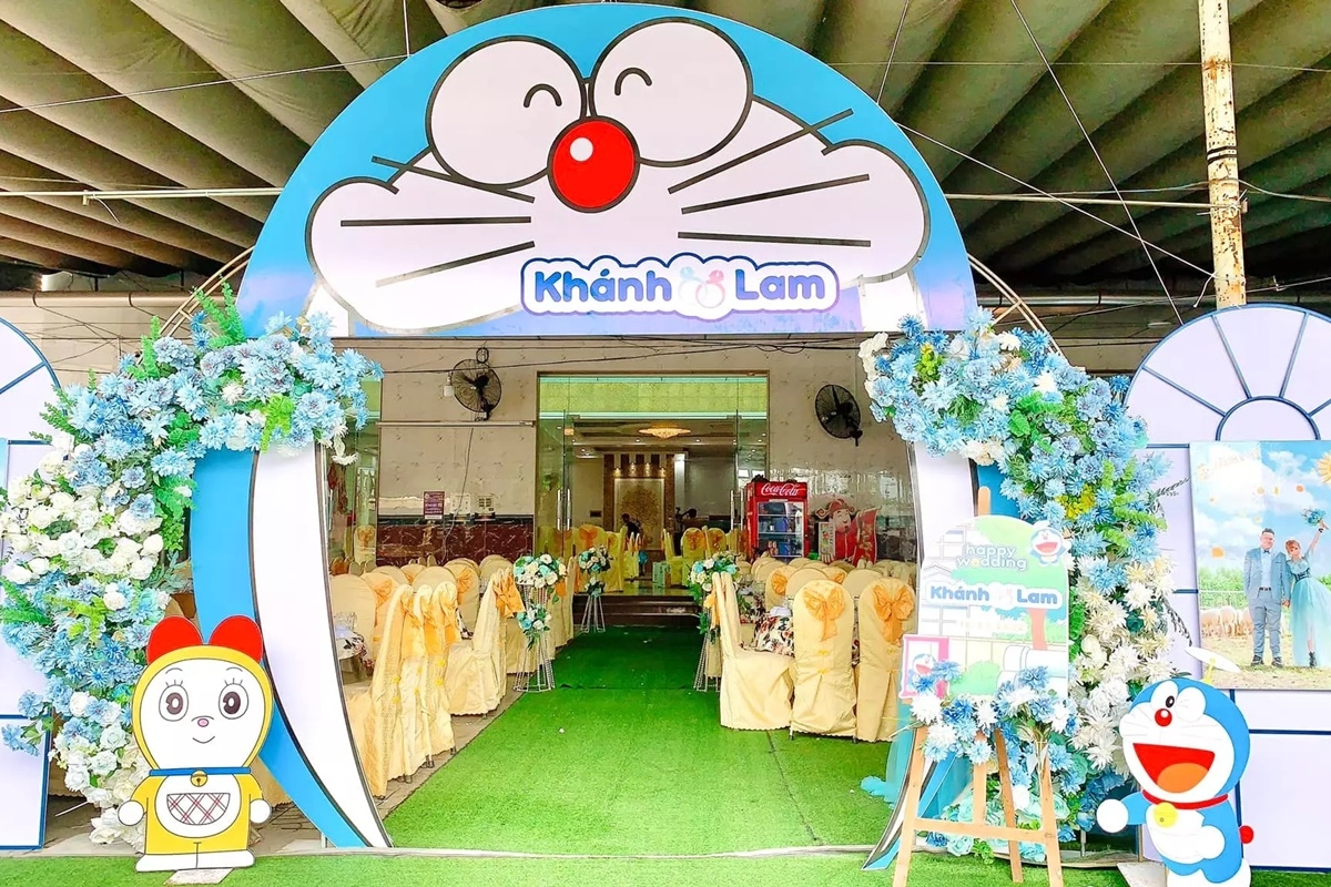 Cô dâu - chú rể Bạc Liêu mang tuổi thơ vào đám cưới ngập tràn Doraemon Cô dâu - chú rể Bạc Liêu mang tuổi thơ vào đám cưới ngập tràn Doraemon