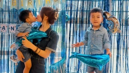 Hòa Minzy tự tay tổ chức sinh nhật 3 tuổi tại nhà cho con trai