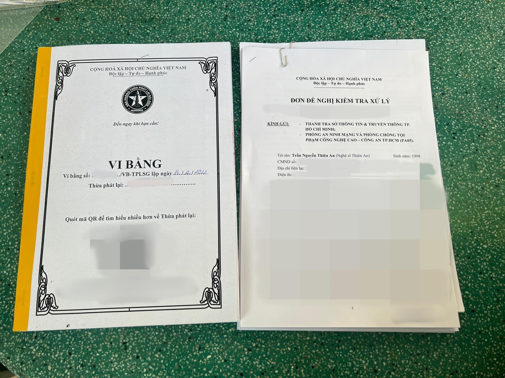 Thiên An tố cáo người xúc phạm danh dự, đề nghị không nhắc tên mình cùng với 'người cũ'