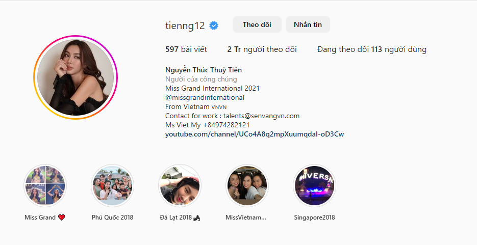 Thùy Tiên: Instagram đạt 2 triệu follower, là Miss Grand được quan tâm nhất