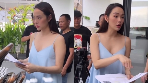 Minh Hằng mang bầu song thai vẫn tất bật với công việc