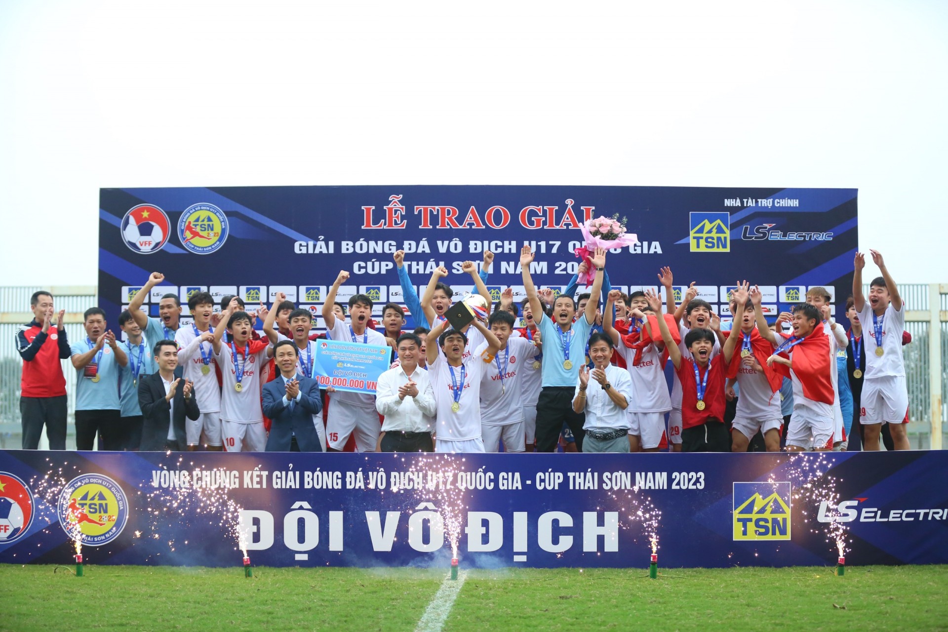 U17 Viettel vô địch Cúp Quốc Gia - Cúp Thái Sơn Nam 2023. (Ảnh: VFF)