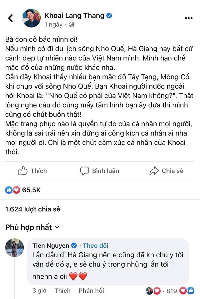 Thuỳ Tiên xin lỗi vì mặc trang phục không phù hợp chụp hình ở Hà Giang