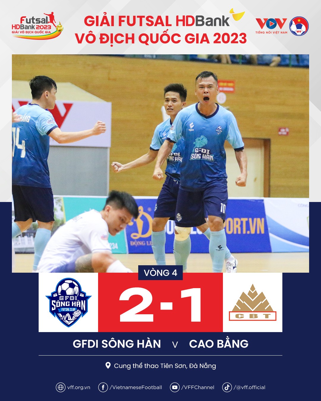 Vòng 4 Futsal HDBank VĐQG 2023: Sahako lấy lại ngôi đầu, GFDI Sông Hàn có 3 điểm