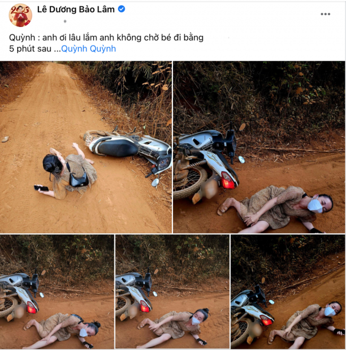 Vợ ngã xe đau đớn, Lê Dương Bảo Lâm gây tranh cãi khi chỉ lo chụp ảnh 'dìm hàng'