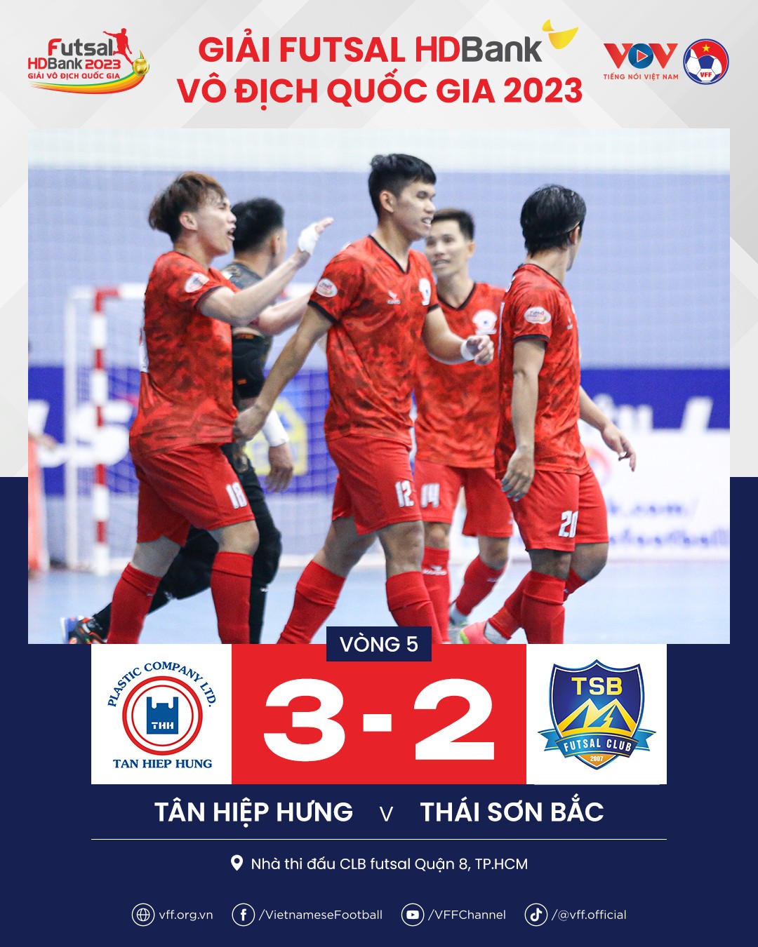 Vòng 5 giải Futsal HDBank VĐQG: Thái Sơn Nam TP.HCM phả 'hơi nóng' lên top đầu