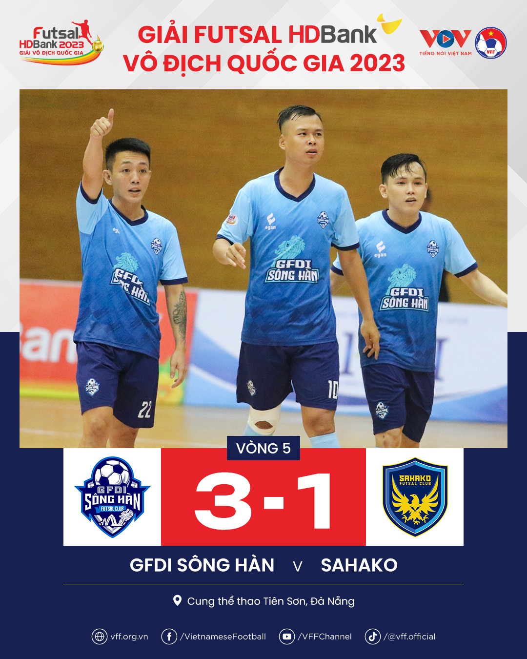 Vòng 5 Futsal HDBank VĐQG 2023: Sahako bị bật khỏi Top 1, Sanvinest Khánh Hòa bám sát