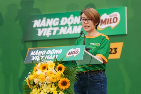 Giám đốc ngành hàng MILO – Bà Philomena Tan khẳng định VCK Festival bóng đá học đường là ngày hội thể thao rất đáng mong chờ