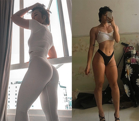 my tay hot girl phong gym so huu body chuan det voi vong ba hon 1 met