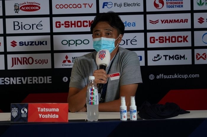 HLV Tatsuma Yoshida có cuộc họp báo cuối cùng tại AFF Cup 2020 (Ảnh: AFF)