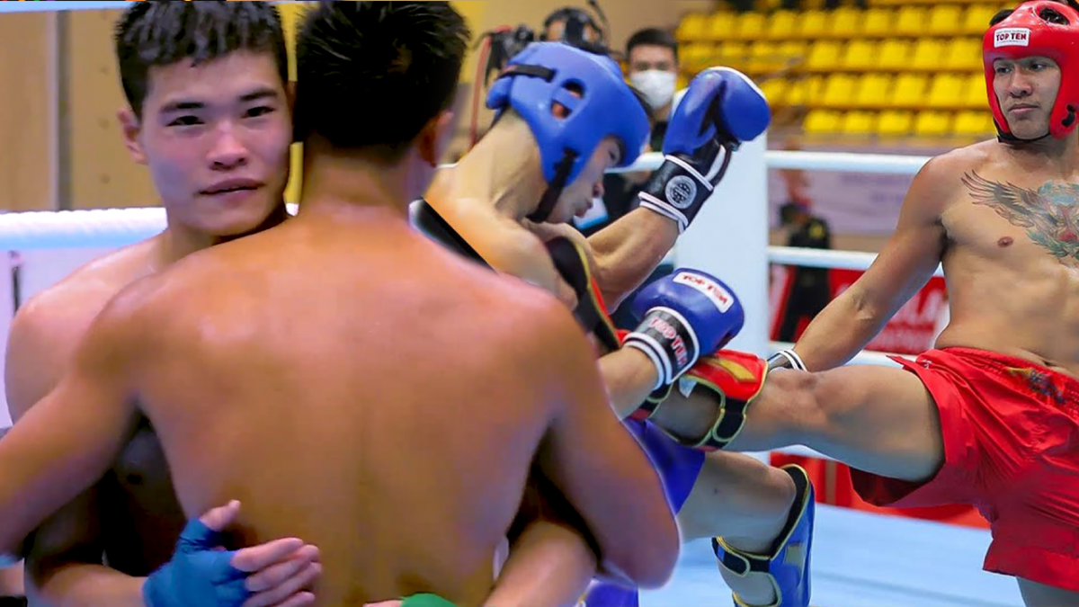 Kiều Duy Quân thất thủ tại bán Low Kick hạng cân 71kg nam trước đối thủ người  Thái Lan