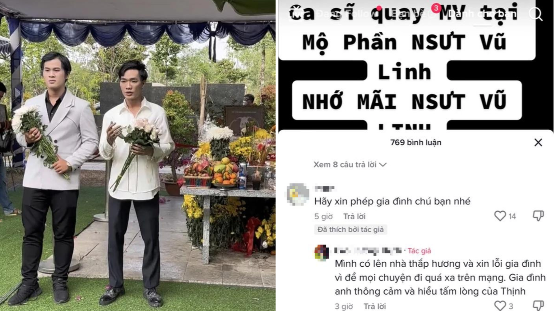 Con trai cố NSƯT Chiêu Hùng lên tiếng về hình ảnh gây tranh cãi khi quay MV trước mộ cố NSƯT Vũ Linh